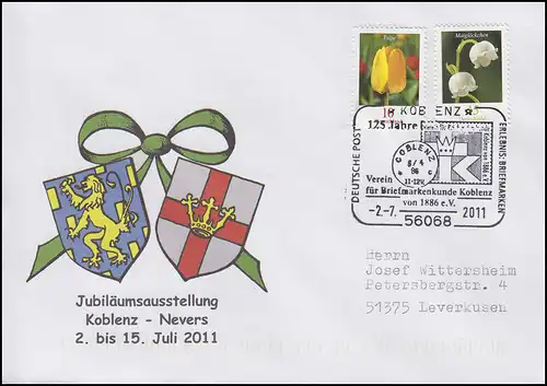 Salon anniversaire de Coblence - Nevers & Villes Armoiries MiF Bf SSt Coblenz 2 juillet 2011