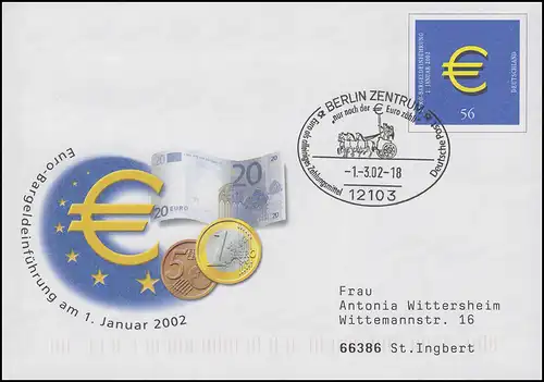 USo 33/01 Introduction de l'euro, SSt Berlin Euro comme seul moyen de paiement 1.3.2002