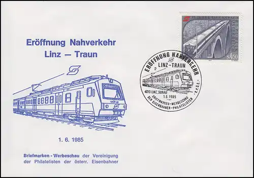 Autriche: ouverture des transports urbains Linz-Traun, Bf. SSt Linsz Rail 1.6.1985