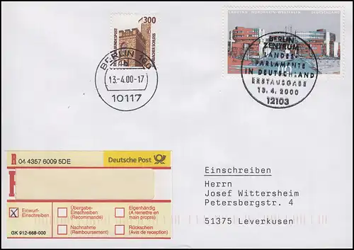 2110 Landtag NRW Düsseldorf, MiF R-FDC ESSt Berlin Landesparlament 13.4.2000