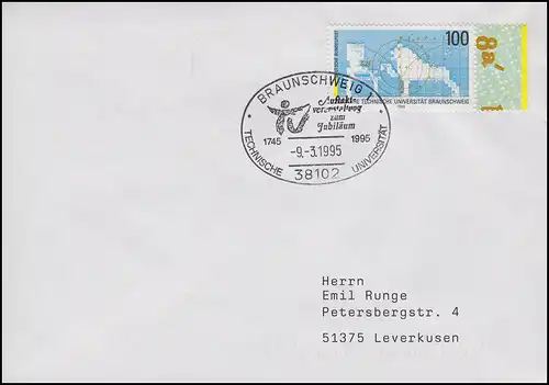 1783 Technical Universit Braunschweig, EF FDC ESSt Brauneschwick Uni-Jubilé 9.3.1995