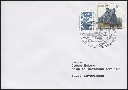 MDR-Zentrale Leipzig Mitteldeutscher Rundfunk, MiF Brief SSt Leipzig 16.9.2000