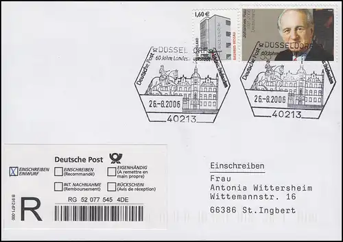 2528 Johannes Rau, MiF R-Bf SSt Düsseldorf 60 Jahre Landeshauptstadt 26.8.2006