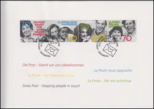 Suisse: Donner une année à la Post PTT Noël 1997 & Pour nous rapprocher