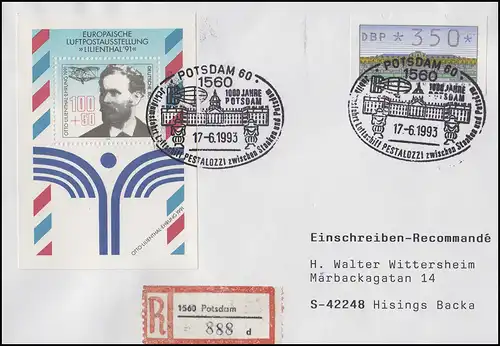 Block 24 Lilienthal Ausstellung R-Bf SSt Potsdam Luftschiff PESTALOZZI 17.6.1993