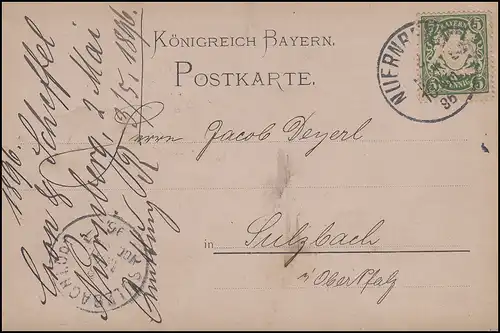 Bayern Wappen 5 Pf vert EF PK Margarine-Gesellschaft NÜRNBERG 2.5.96 n. Sulzbach