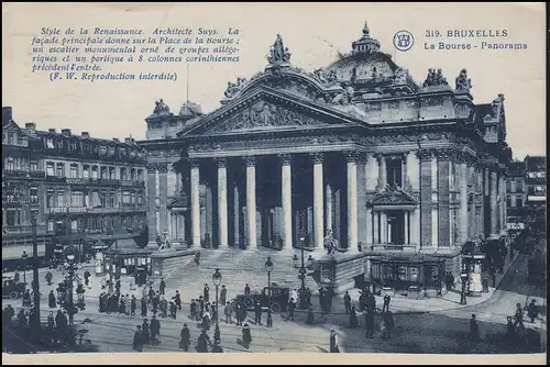 Belgique AK Bruxelles La Bourse, EF 276 Rubens BRUXELLES 25.9.1930 vers ROCOUR 26.9.