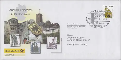 Lettre postale Attractions EF 2300 SWK Alte Oper SSt BONN World Net 6.1.03