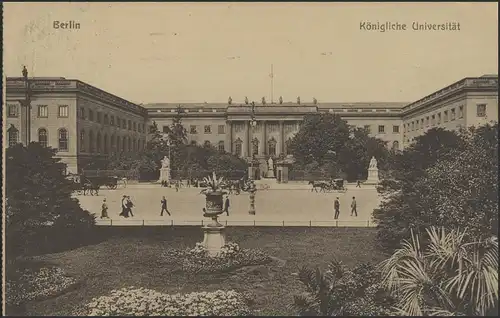 Ansichtskarte Berlin: Königliche Universität, Charlottenburg 2.4.1919