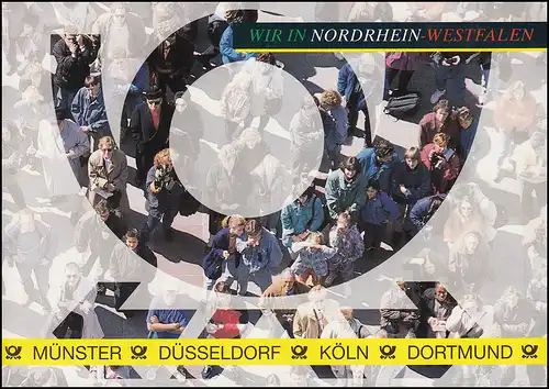 Klappkarte Wir in Nordrhein-Westfalen Wappen der Länder ESSt DÜSSELDORF 12.8.93