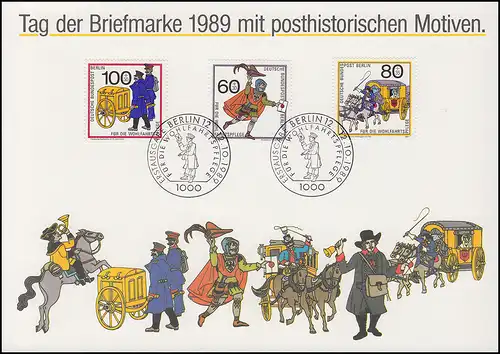 852-854 Postbeförderung, Satz auf Sammler-Service-ETB mit ESSt Berlin 12.10.1989