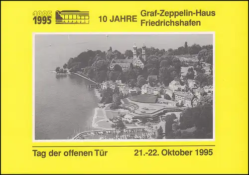 Klappkarte 10 Jahre Graf-Zeppelin-Haus FRIEDRICHSHAFEN SSt Portrait 21.10.1995