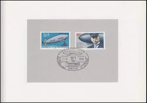 Carte pliante 10 ans de maison de Zeppelin GRAF FRIEDRICHSHAFEN SSt Portrait 21.10.1995