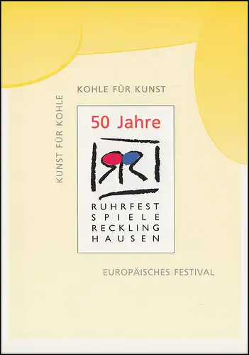 Carte pliante Ruhrfestspiel Recklinghausen avec 1869, ESSt BONN 3.5.1996