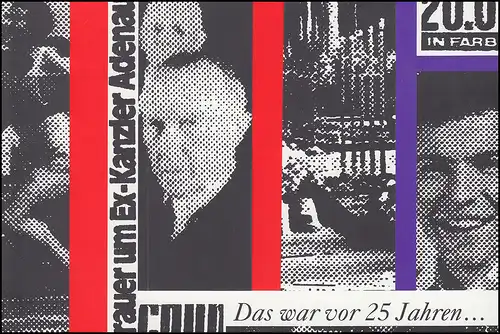 Carte pliante Konrad Adenauer avec 1601, ESSt BONN 25e anniversaire de la mort 12.3.1992