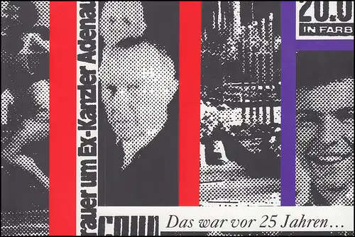 Klappkarte Konrad Adenauer mit 1601, ESSt BONN 25. Todestag 12.3.1992