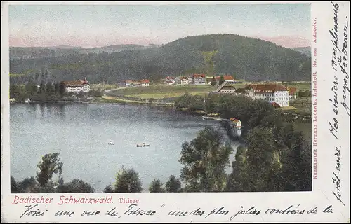 Bahnpost FRANKFURT (MAIN) - KASSEL ZUG 10721.8.1904 auf AK Badischer Schwarzwald