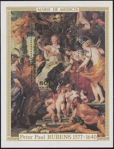 Zentralafrika: Peter Paul Rubens - Gemälde Marie de Medicis, gestempelt 1978