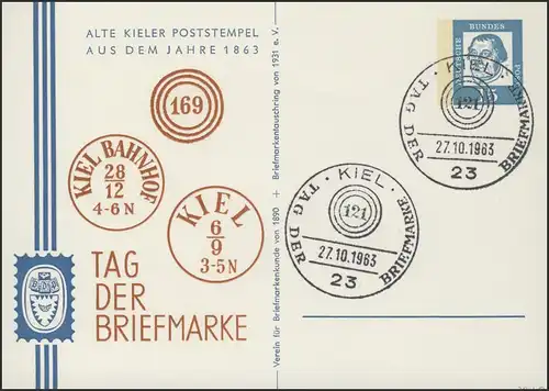 Pk 15 Pf Luther Tag der Briefmarke Kiel SSt 27.10.63