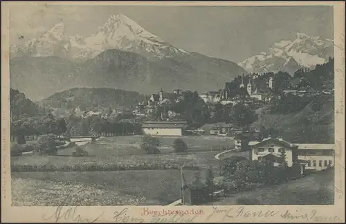 Ansichtskarte Bayern: Berchtesgaden, Berchtesgaden 18.8.1901 n. Wien 19.8.01