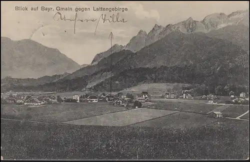 Carte de la Bavière Vue sur Bayr. Gmain contre Lattengebirge, GPAIN 2.11.13