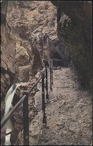 Bayern Ansichtskarte Höllentalklamm bei Garmisch, NÜRNBERG 1.3.11 nach Altona11