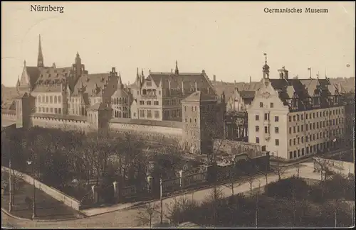 Carte de visite de Nuremberg: Germanisches Museum, NÜRNBERG 24.4.11 vers Aschaffenburg