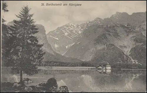 Ansichtskarte: St. Bartolomä am Königsee, EF KÖNIGSEE 10.9.12 nach Prag