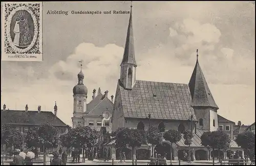 Bayern 5 Pf Ludwig EF Ansichtskarte Altötting Gnadenkapelle und Rathaus 13.7.15