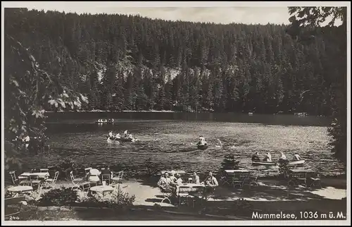 Ansichtskarte: Mummelsee, EF 6 Pf. NEUSTADT/Schwarzwald 20.7.37 & Post Seebach