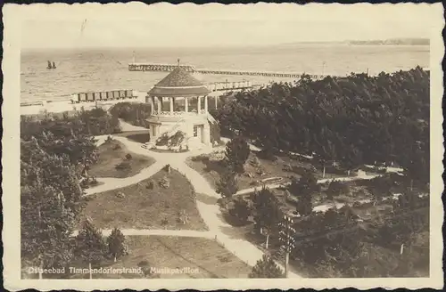 Carte visuelle: Balte balnéaire Timmendorferer Strand - Pavillon de musique, EF 6 Pf. 26.8.39