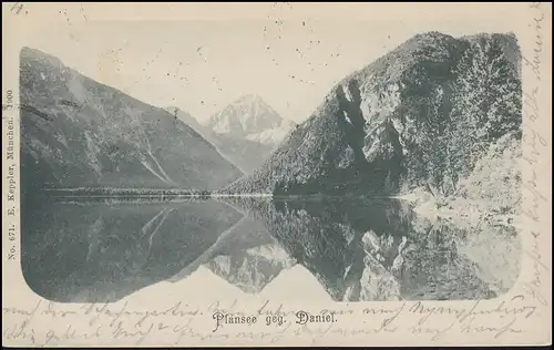 Carte de vue Plansee g. Daniel, EF couru 27.8.02 à KAUMBERG 29.8.0