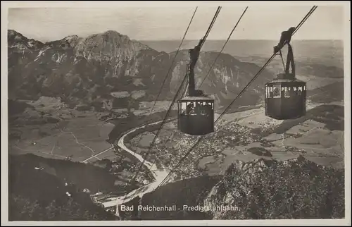 Ansichtskarte Seilbahn Predigtstuhlbahn, EF 444, BAD REICHENHALL 30.10.30