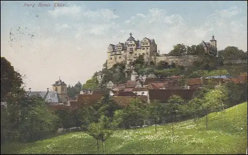 Carte de vue Château Ranis / Thuringe, RANIS / KR. ZIEGENRÜCK 22.7.1924