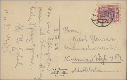 Ansichtskarte Goslar am Harz - Münzstraße, Germania 1 Mark EF GOSLAR 2.6.1922