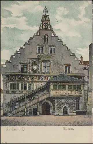 Carte de visite Lindau / Bavière - Hôtel de ville, LINDAU 11.9.05 vers Strasbourg 12.5.