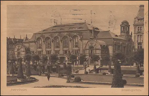 Carte de Mannheim - Rosengarten, de MANNHEIM 18.3.1923 à Stuttgart