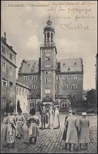 Ansichtskarte Darmstadt Glockenspiel, 2.12.1912