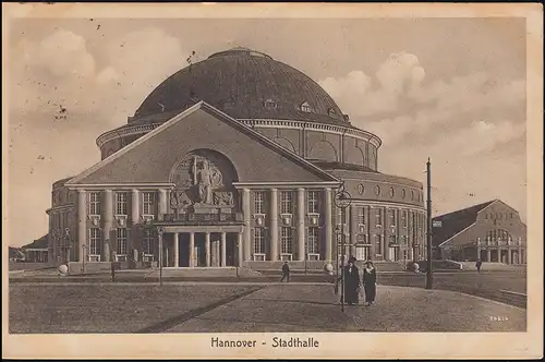 Carte de Hannover - Stadthalle, 1.2.1922 d'après Hollande