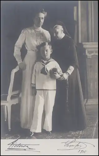 AK Königliche Familie 1915, Badischer Landesverband vom Roten Kreuz ungebraucht