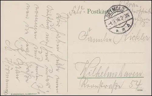 AK Teuteburger Wald Hermannsdenklal als Feldpostkarte DETMOLD 4.9.1916