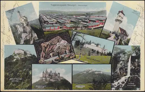 AK Münsingen und Umgebung mit 9 Ansichten, MÜNSINGEN ÜBUNGSPLATZ 9.9.1913