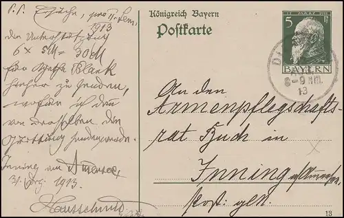 Bayern P 87I/03 Luitpold 5 Pf. DV 13: DIEBACH 128.113 vers Inning