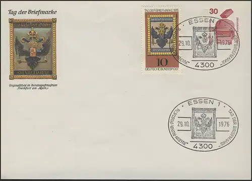 PU 63/20 Accident 30 Journée du timbre, SSt Essen Posthausschild 20.10.1976