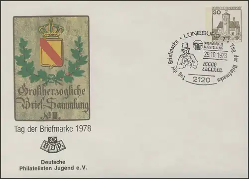 PU 108/56 Tag der Briefmarke ohne Anschrift, SSt Lüneburg Briefträger 1978