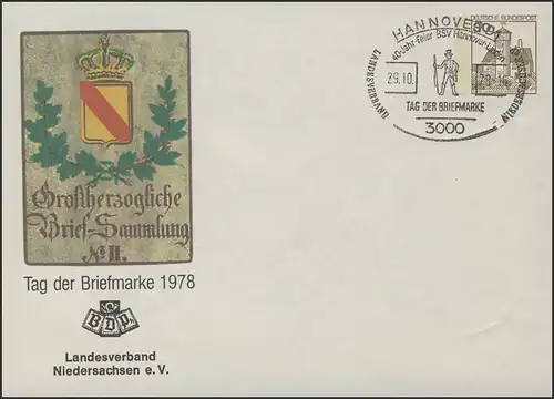 PU 108/61 Tag der Briefmarke ohne Anschrift, SSt Hannover Postillon 1978