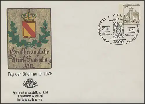 PU 108/62 Tag der Briefmarke ohne Anschrift, SSt Kiel 20.10.1978
