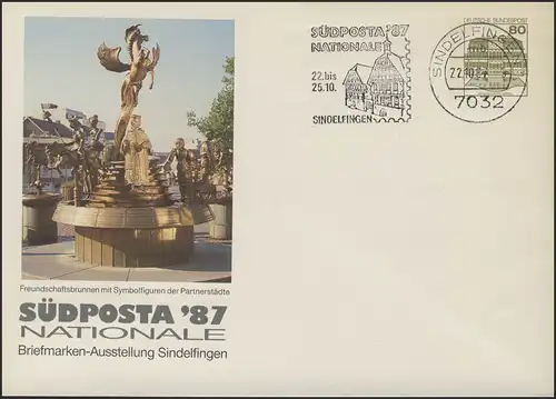 PU 117/312 SÜDPOSTA'87 Nationale Briefmarkenausstellung, Sindelfingen 22.10.87