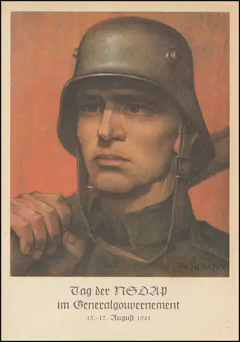 Carte commémorative Un an de NSDAP dans le Gouvernement général avec SSt KRAKAU 15-17.8.41