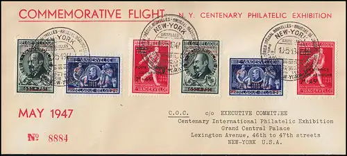 Belgique CIPEX New York Exposition 781-789 Imprimes I+II - 3 Lettres 18.5.1947